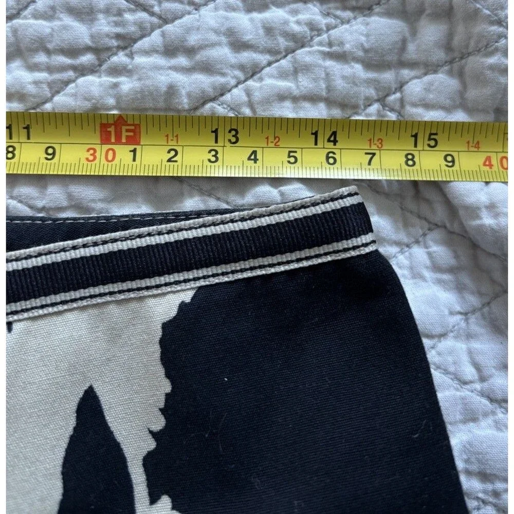 Ann Taylor LOFT Women’s Black Ivory Cotton Canvas Floral Cropped Pants 8